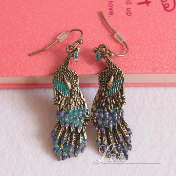 Peacock earrings